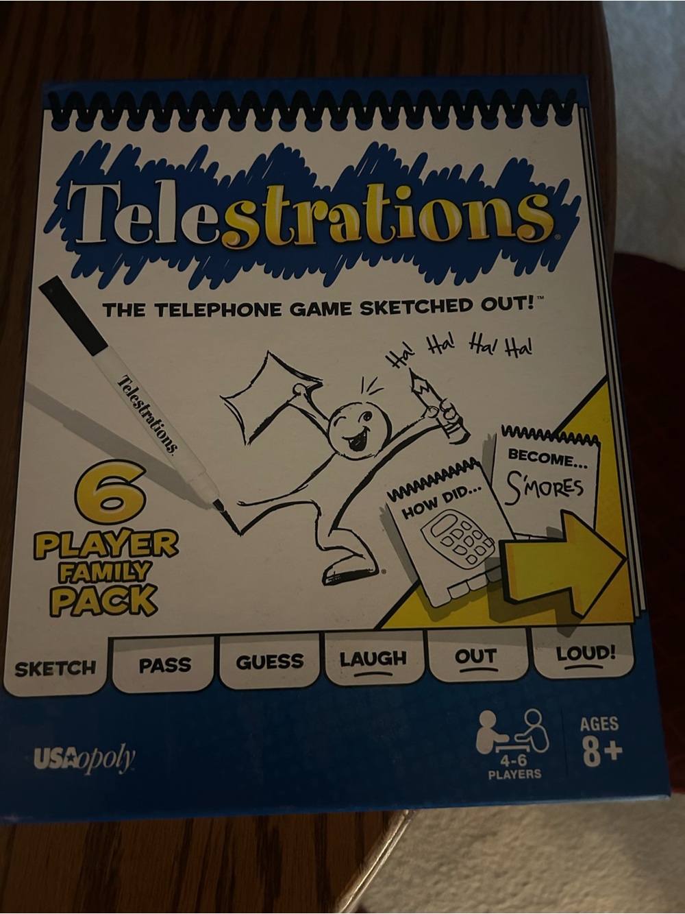 Telestrations 6-Player Family Pack Party Game - Blue & Yellow